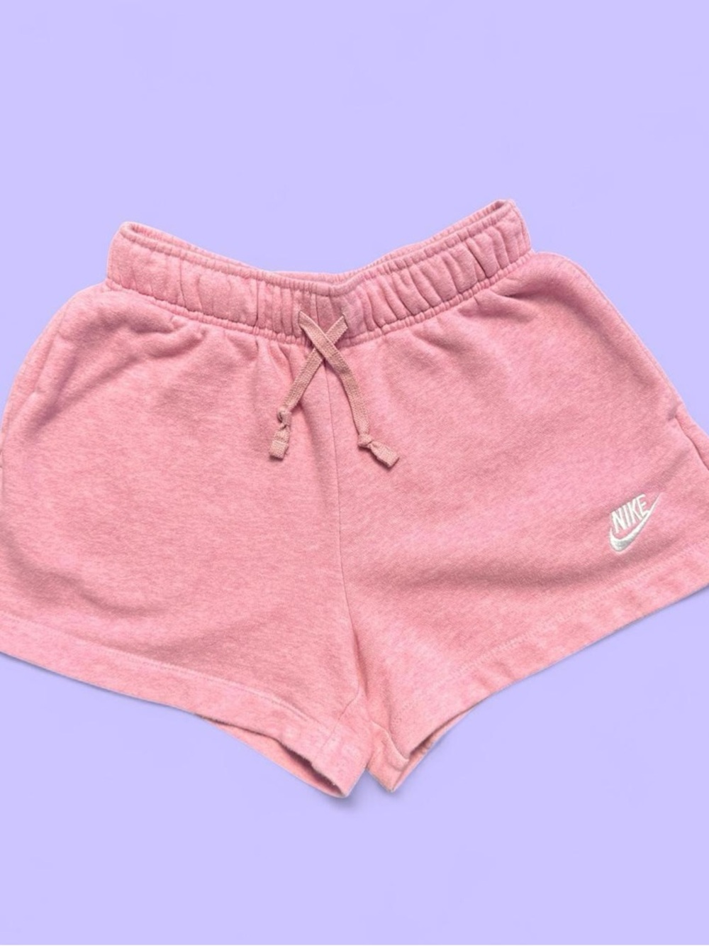 Baby Pink Nike Sportswear Club Fleece mid rise shorts